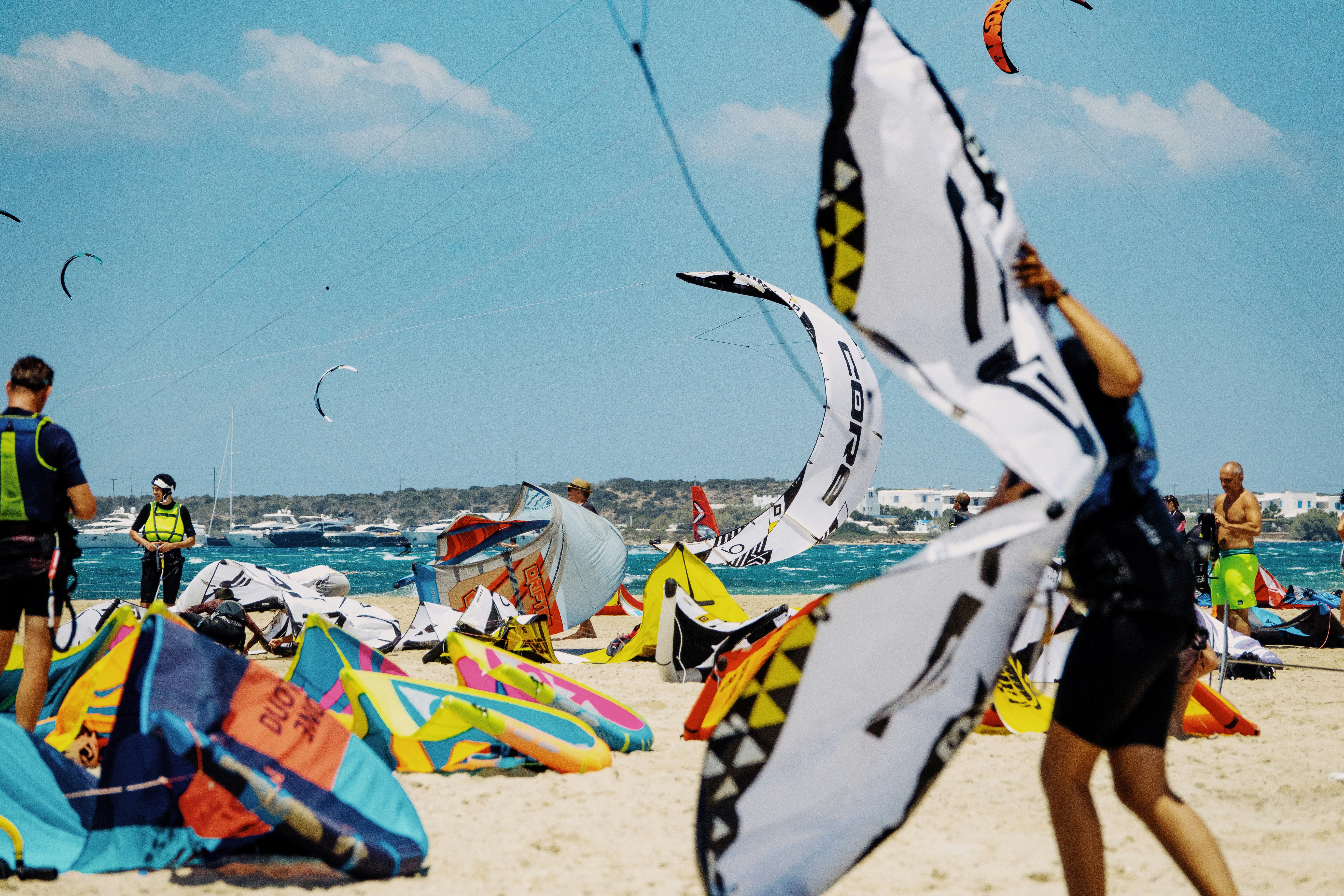 Kitesurf center at sunset